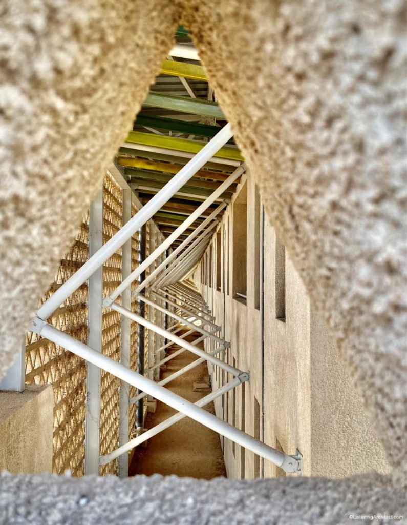 View through the Breeze Blocks